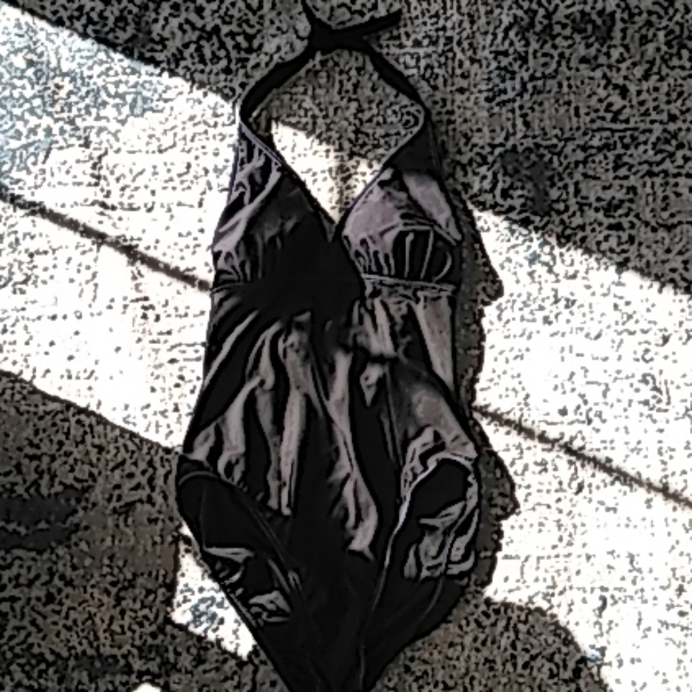 Trimshaper black 1 piece bathing suit size 12